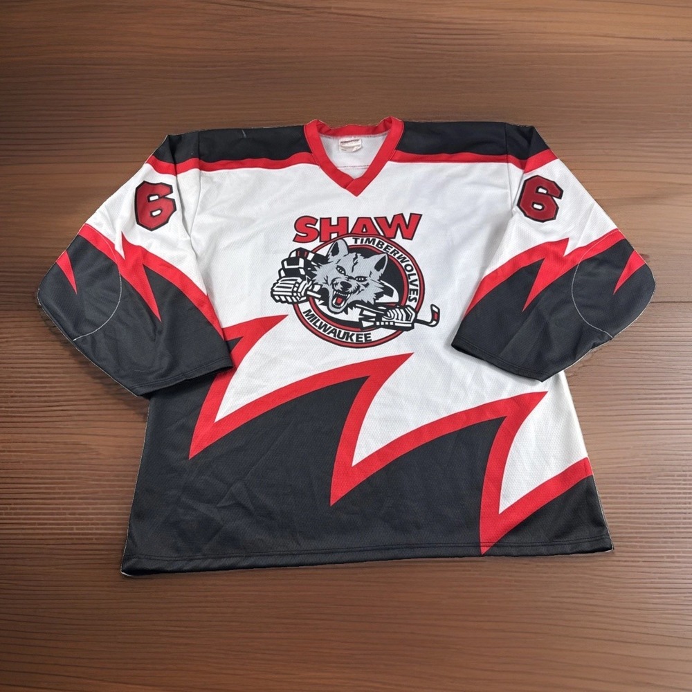 Milwaukee Timberwolves Hockey Projoy Jersey Adult XL Embroidered #66 SHAW League